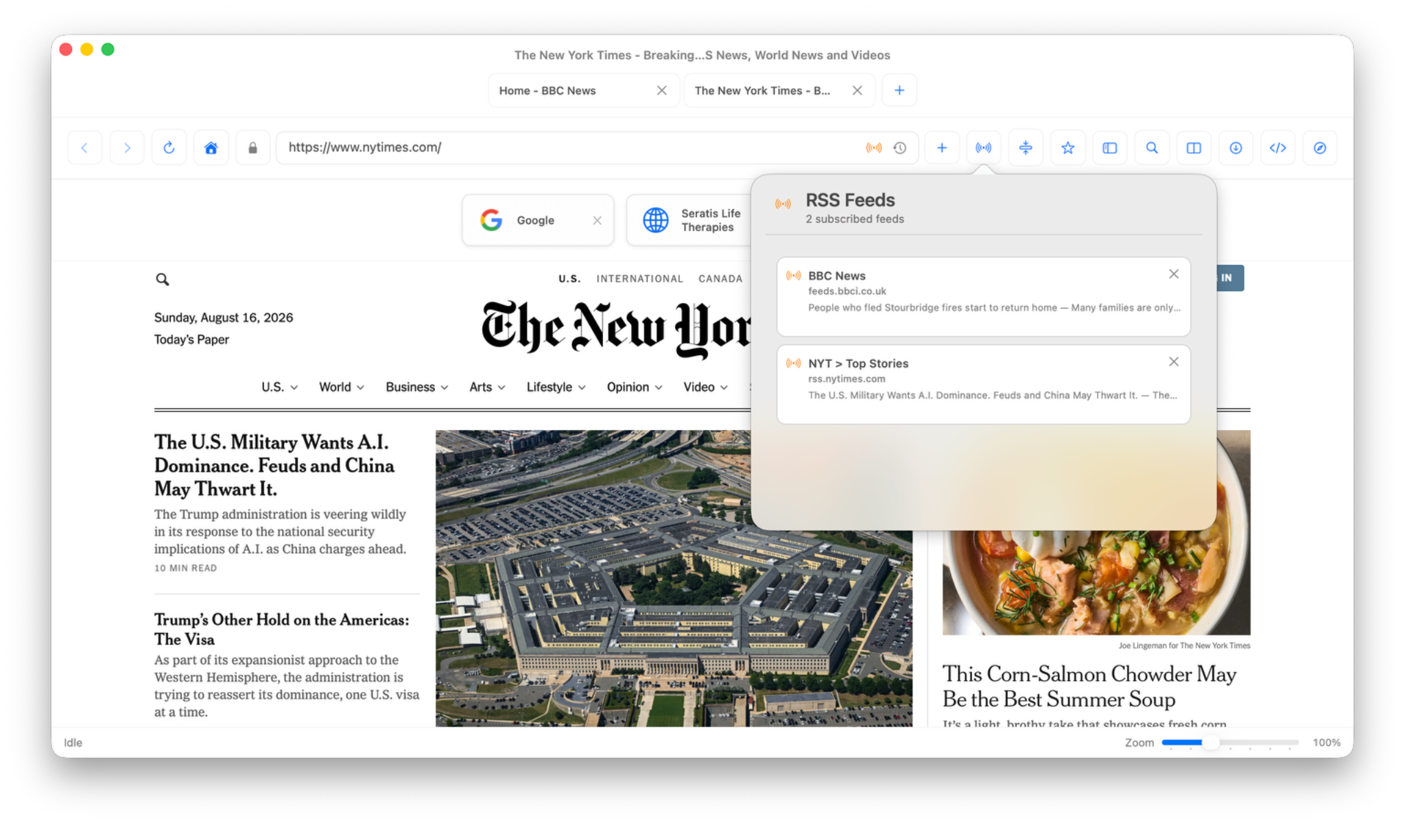 Pulse RSS integration